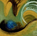 Blau wächst  |  1997  |  68 cm x 67 cm, Eitempera auf Karton