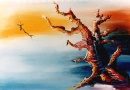 Der Baum und sein Schatten  |  1997, 35 cm x 49 cm, Eitempera auf Karton